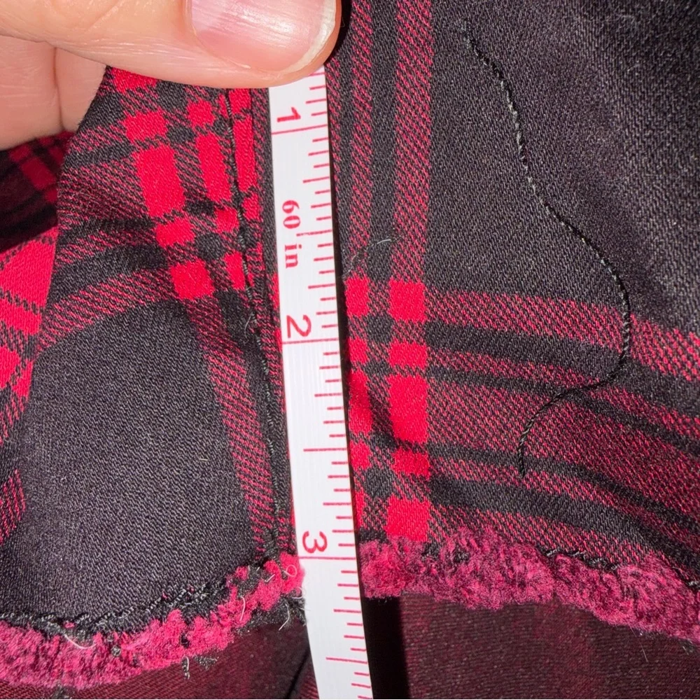 NWT Hot Topic Black and Red Plaid Shortalls - Size XL